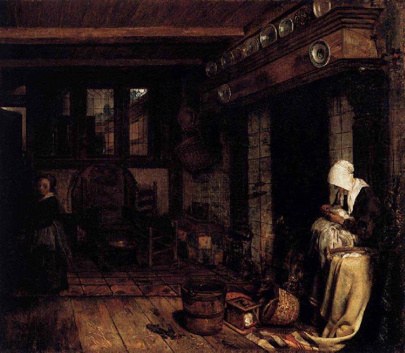 Esaias Boursse Dutch Interior with Woman Sewing china oil painting image